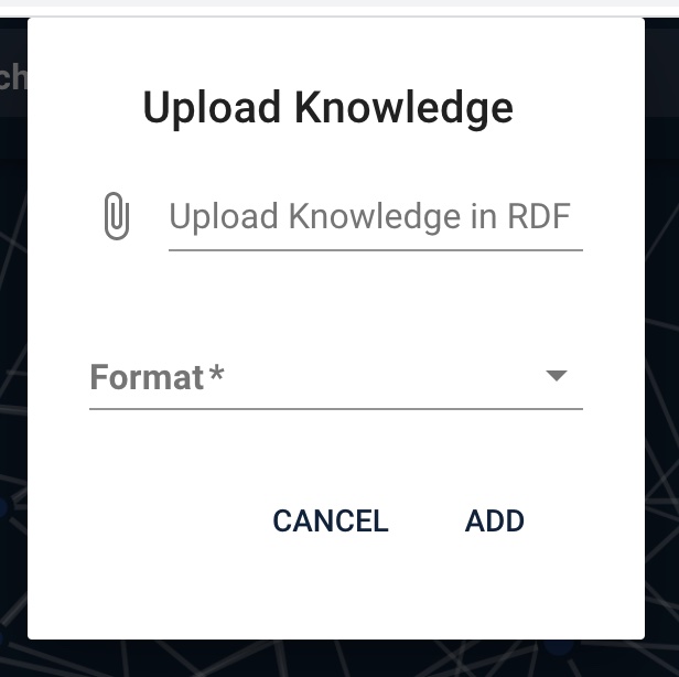 The RDF upload dialog.